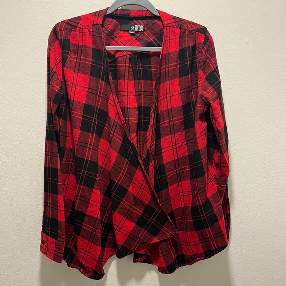 Volcom Women’s Flannel Plaid Cardigan Size L - Picture 1 of 6